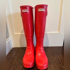 Hunter Women’s Tall Red Glossy Boots